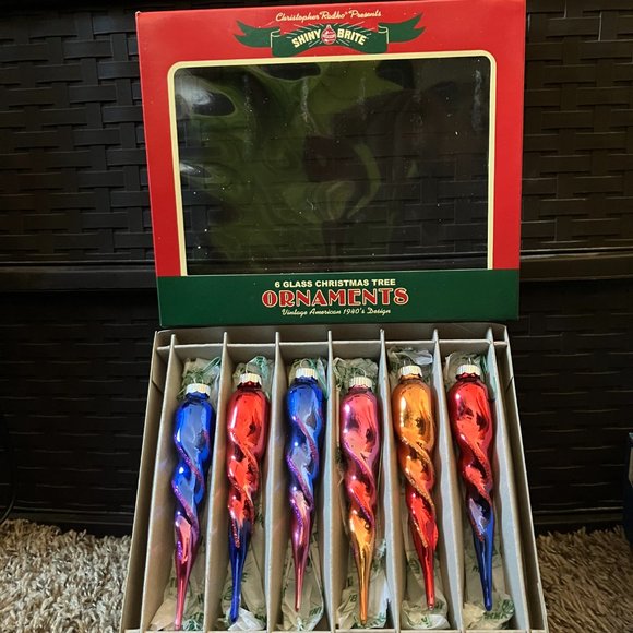 "Christopher Radko" Shiny Brite Collection Icicle 6-count Ornament Set - Picture 5 of 7